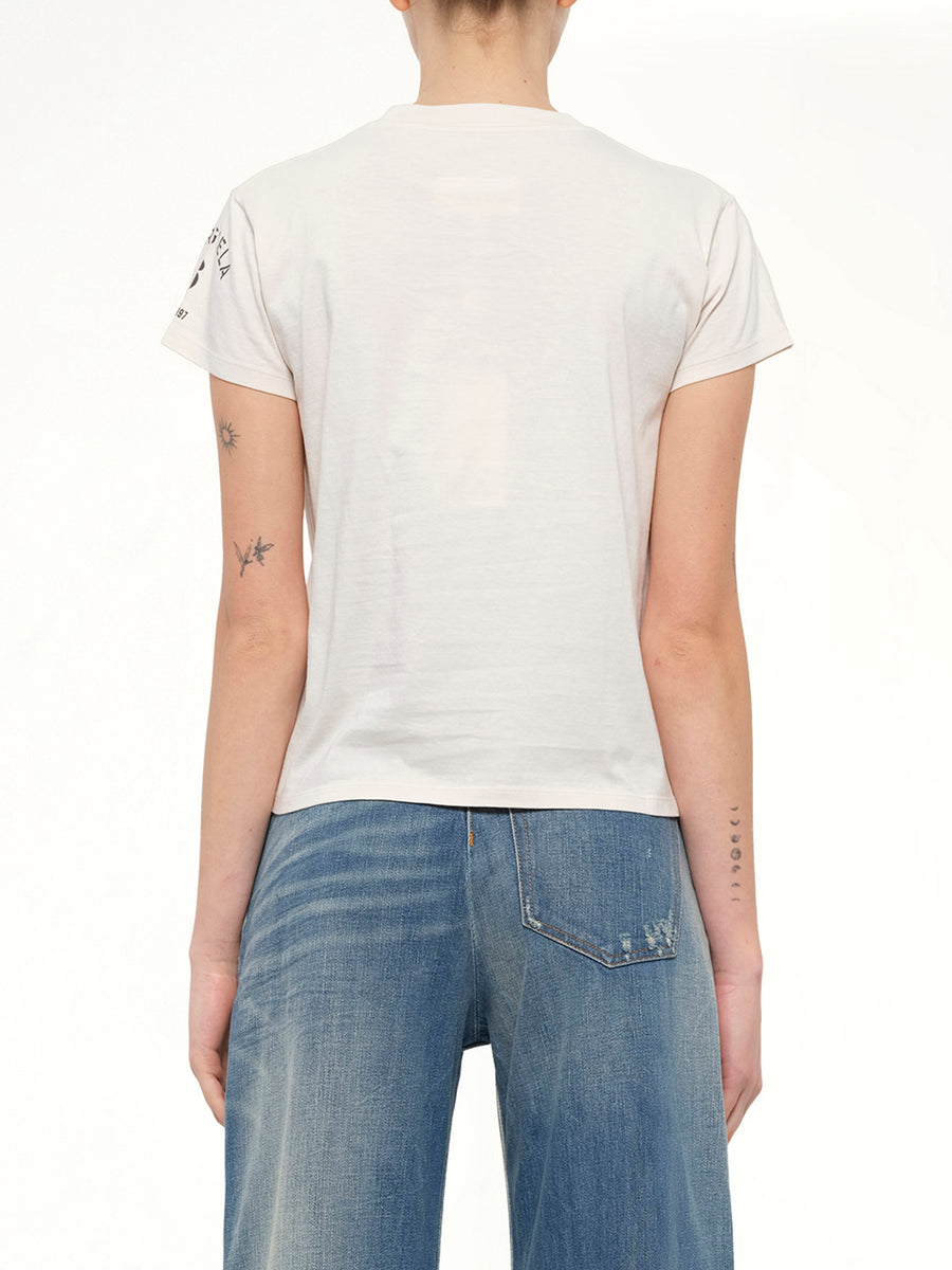 Sleeve Logo T-Shirt in Ecru