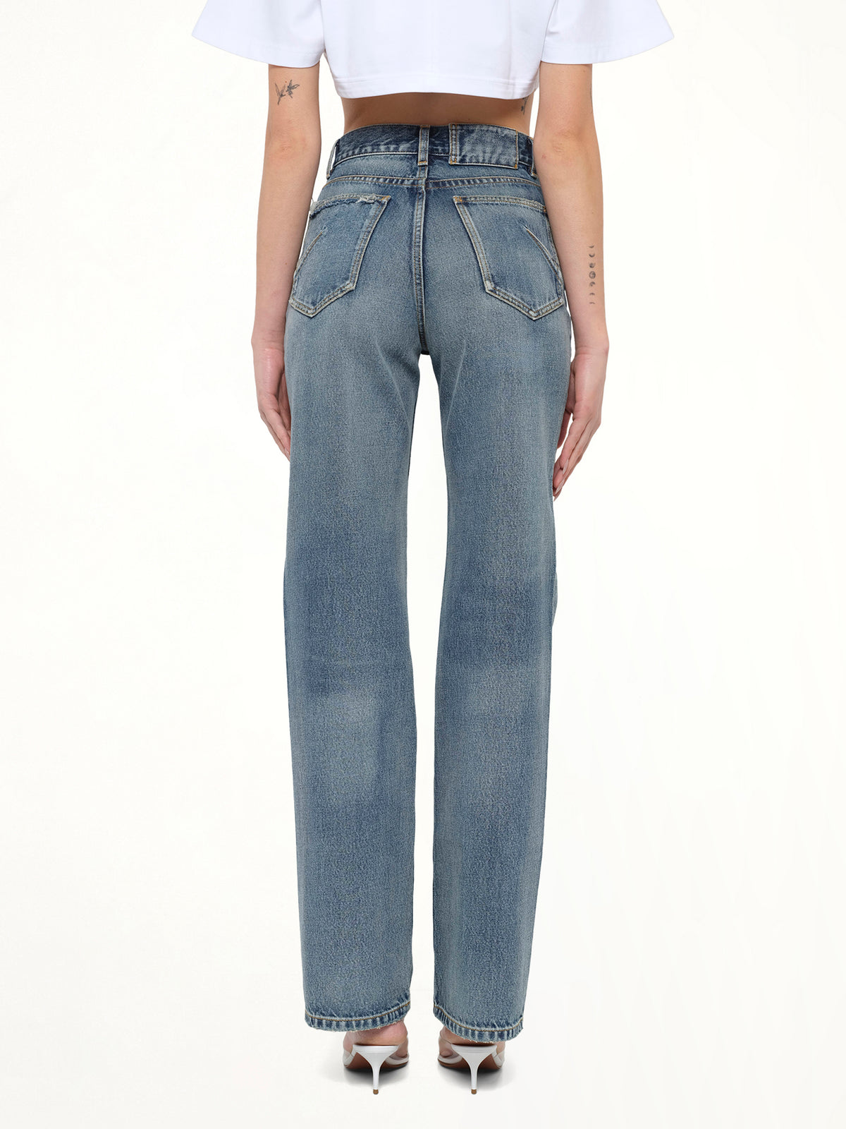 Straight Denim Pants in Dirty Wash