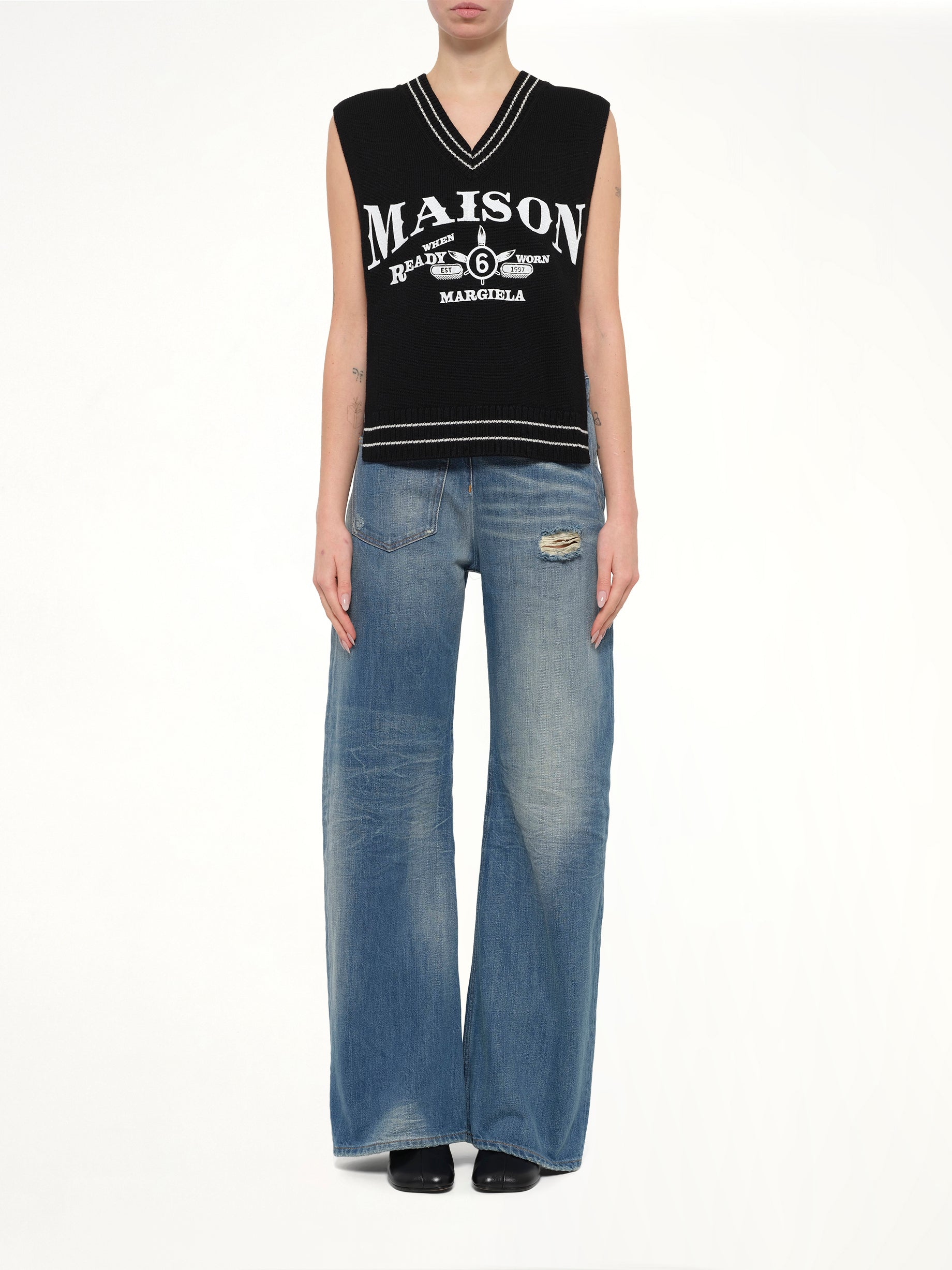 Varsity Stole in Black