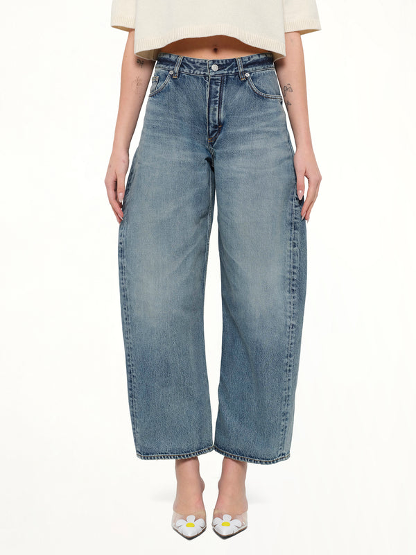Vintage Blue Denim Rodeo Pants in Dirty Wash