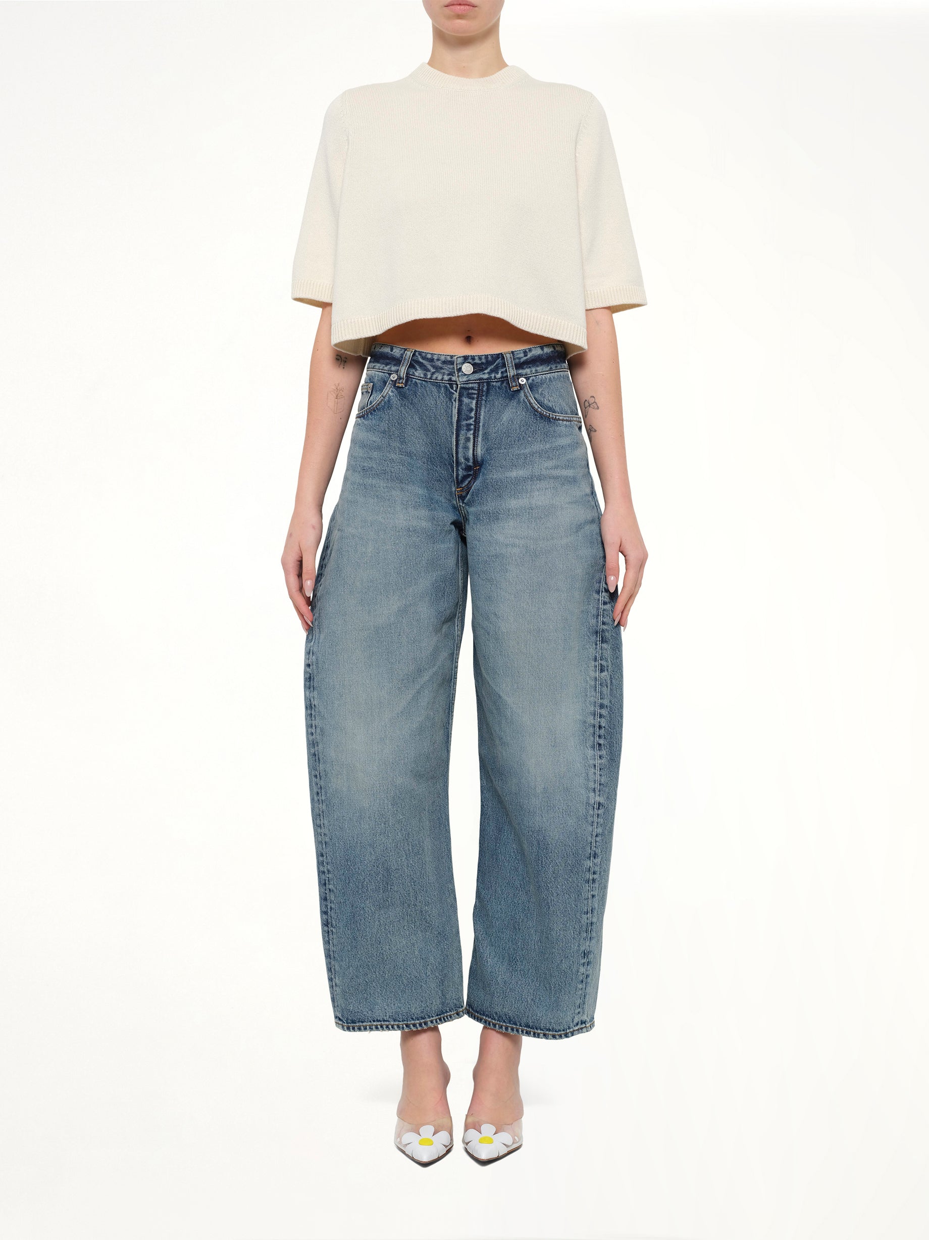 Vintage Blue Denim Rodeo Pants in Dirty Wash
