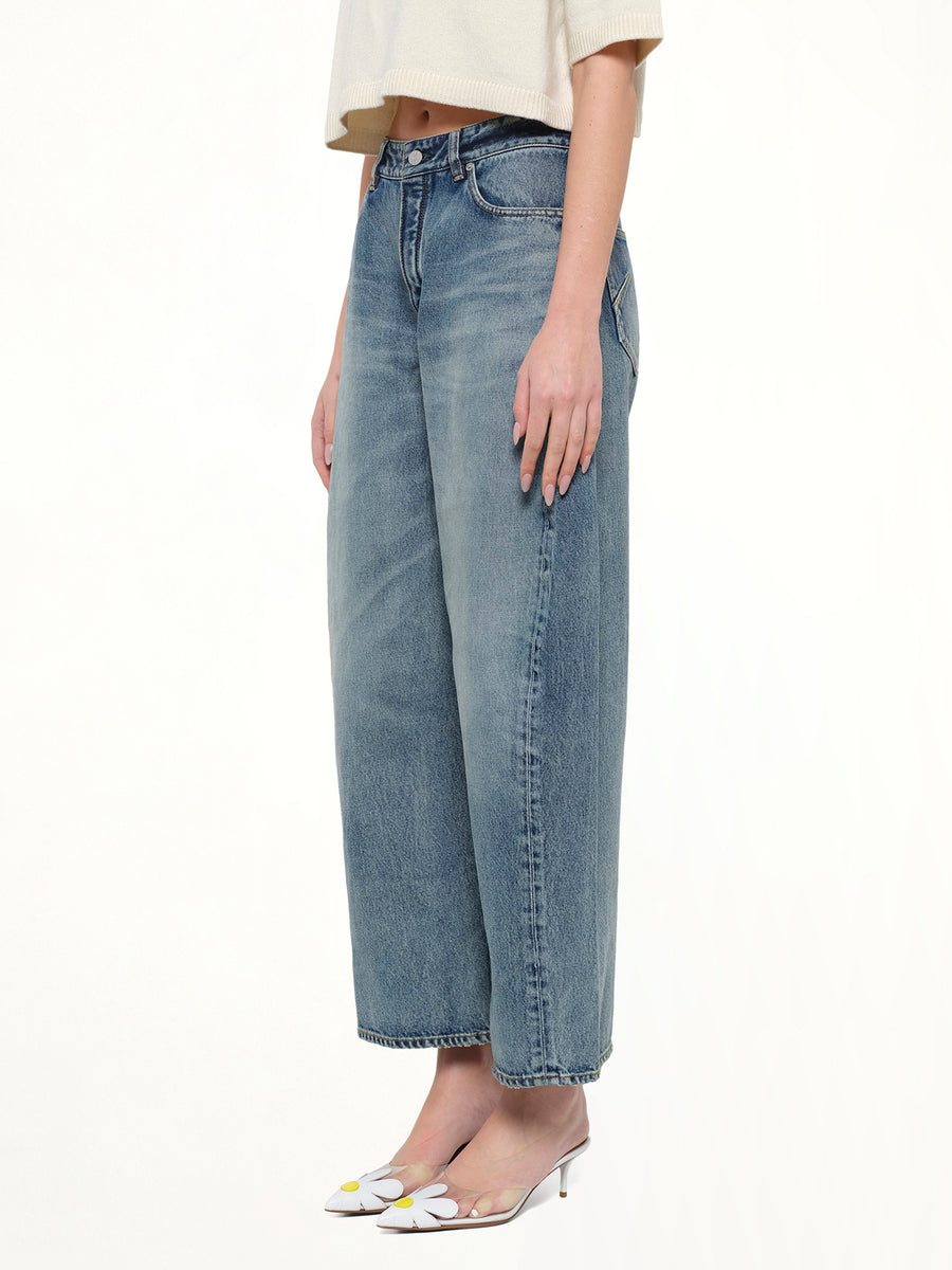 Vintage Blue Denim Rodeo Pants in Dirty Wash