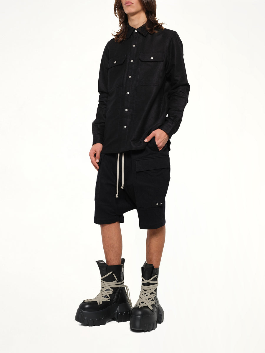 Warm Flannel Cargo Pods in Black
