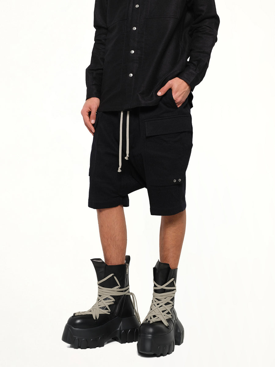 Warm Flannel Cargo Pods in Black