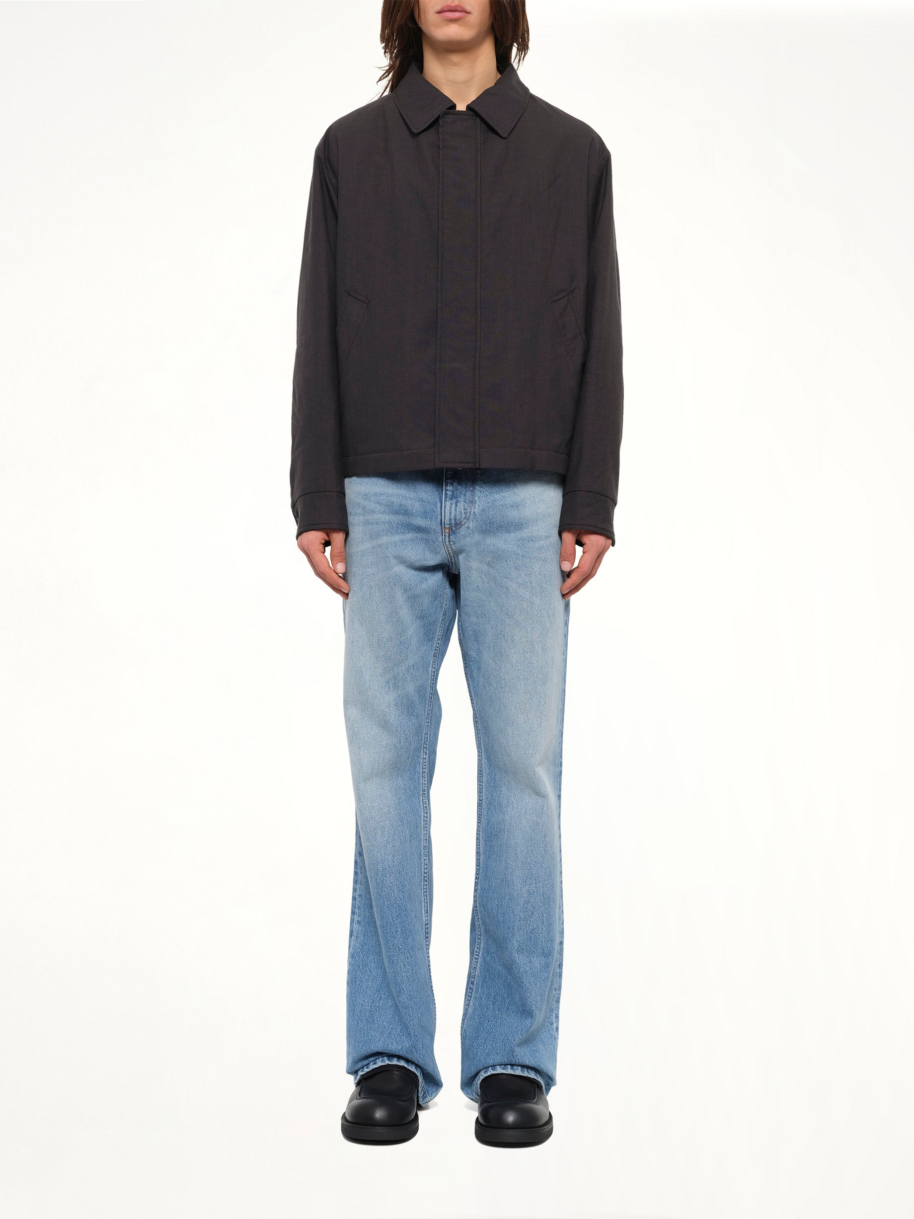 Wool Shirting Jacket in Anthracite