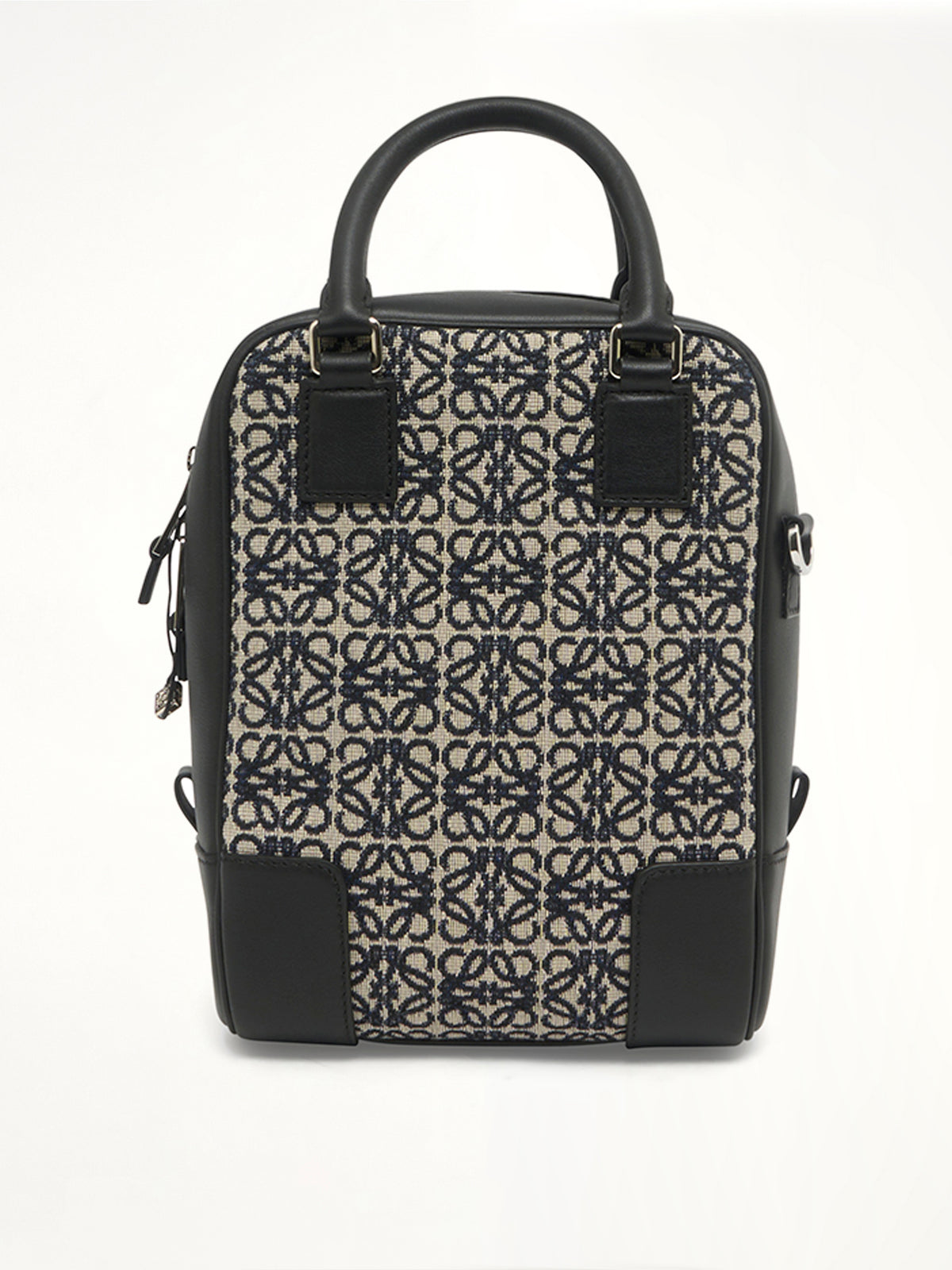 Amazona 15 Vertical Anagram in Jacquard and Calfskin in Navy