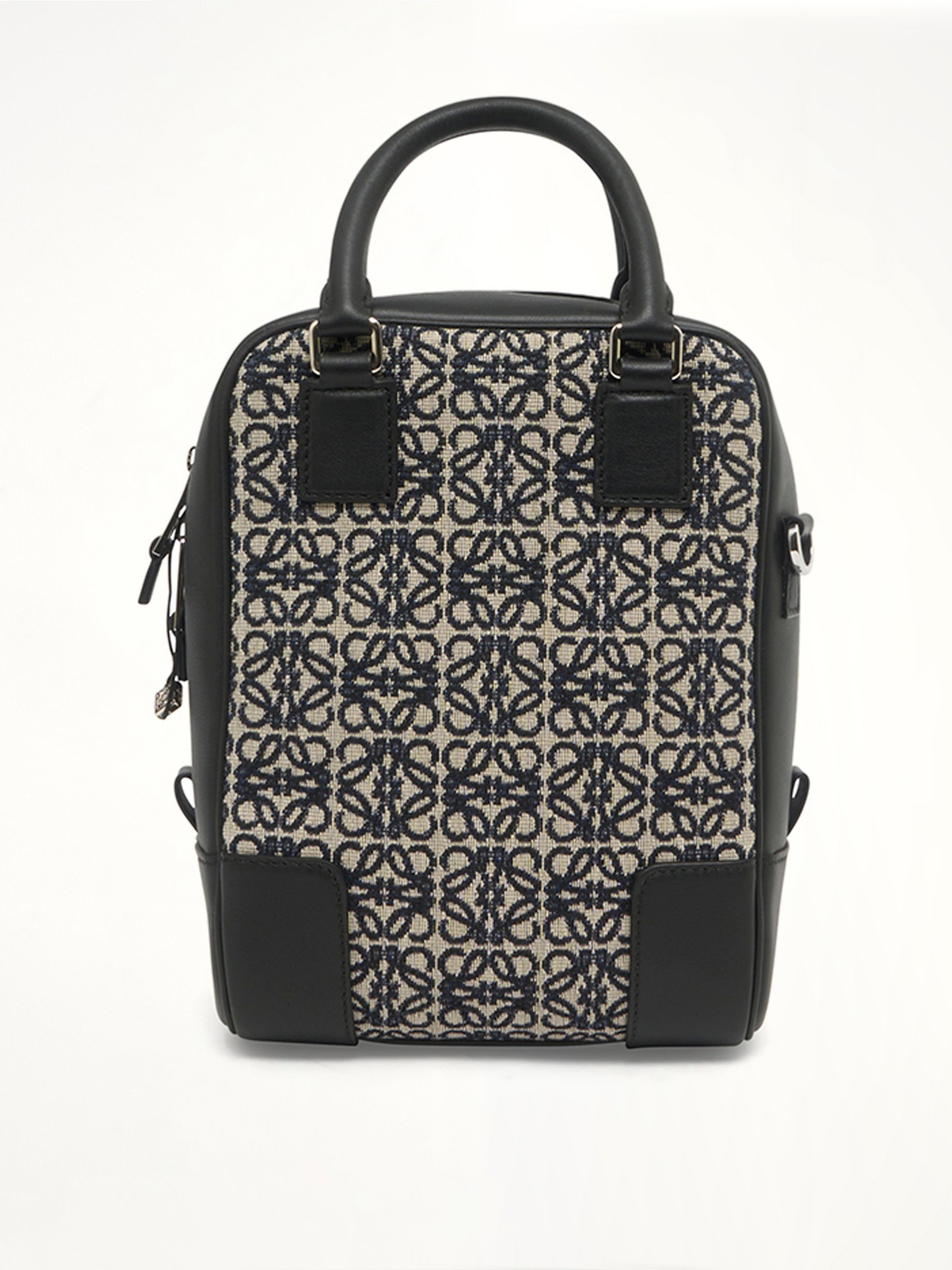 Amazona 15 Vertical Anagram in Jacquard and Calfskin in Navy