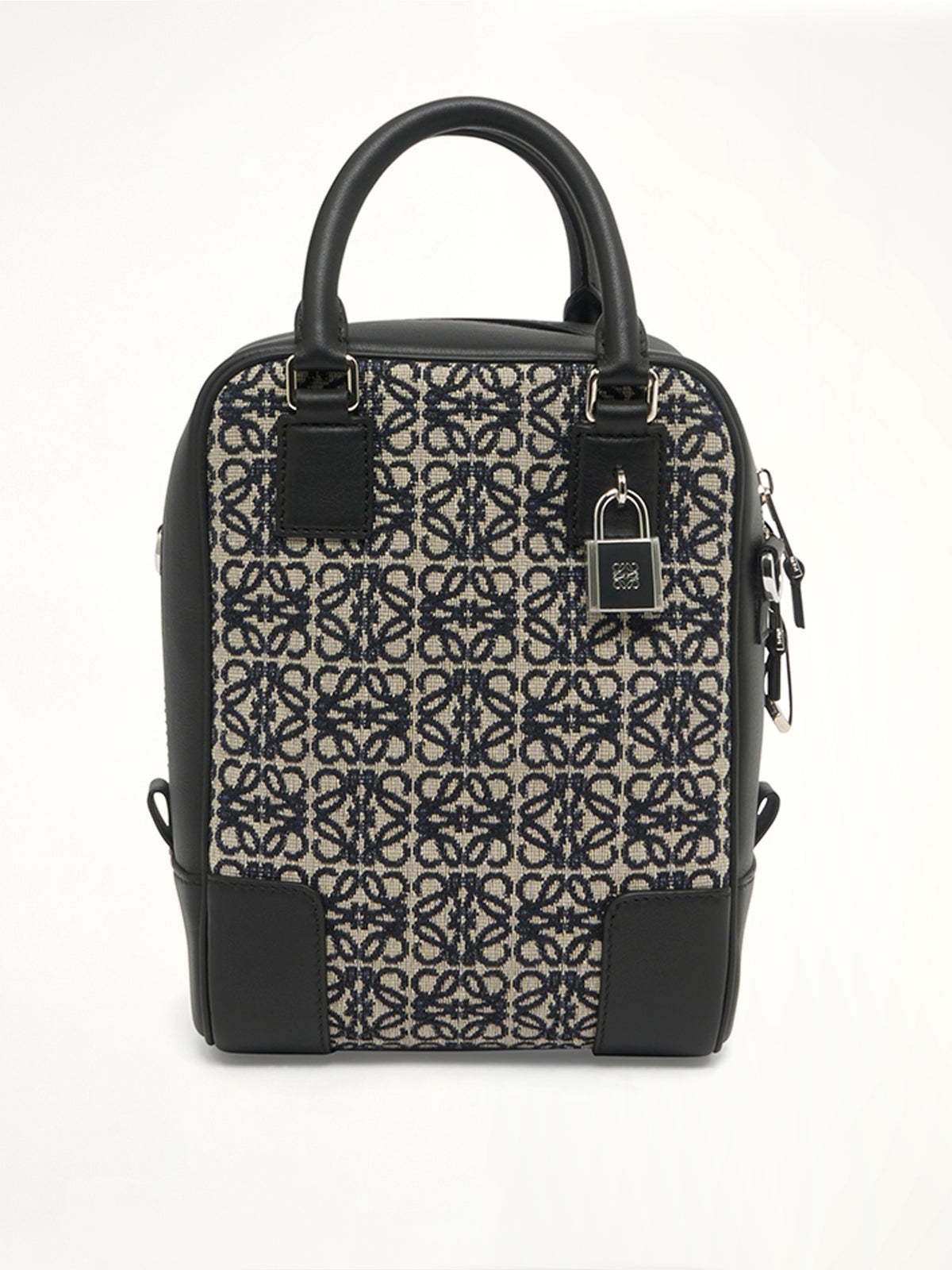 Amazona 15 Vertical Anagram in Jacquard and Calfskin in Navy