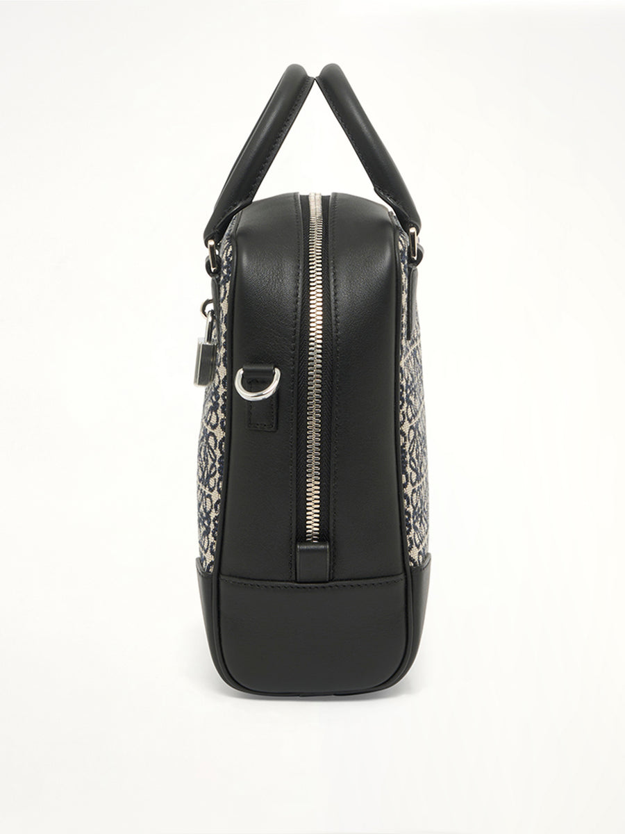 Amazona 15 Vertical Anagram in Jacquard and Calfskin in Navy