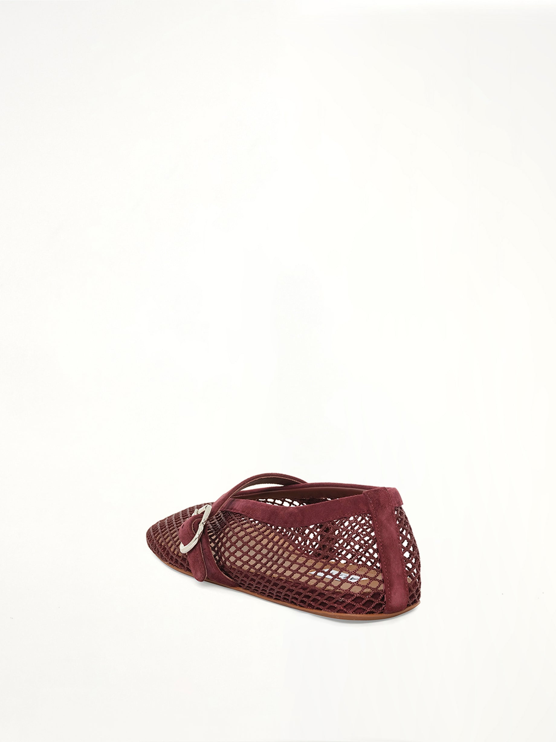 Ballet Fishnet Flats in Rouge Grenat