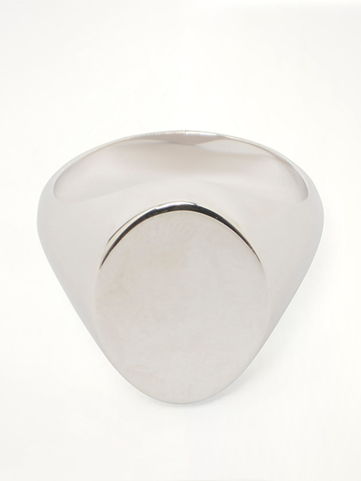 Chevaliere Signet Ring in Silver Rhodium