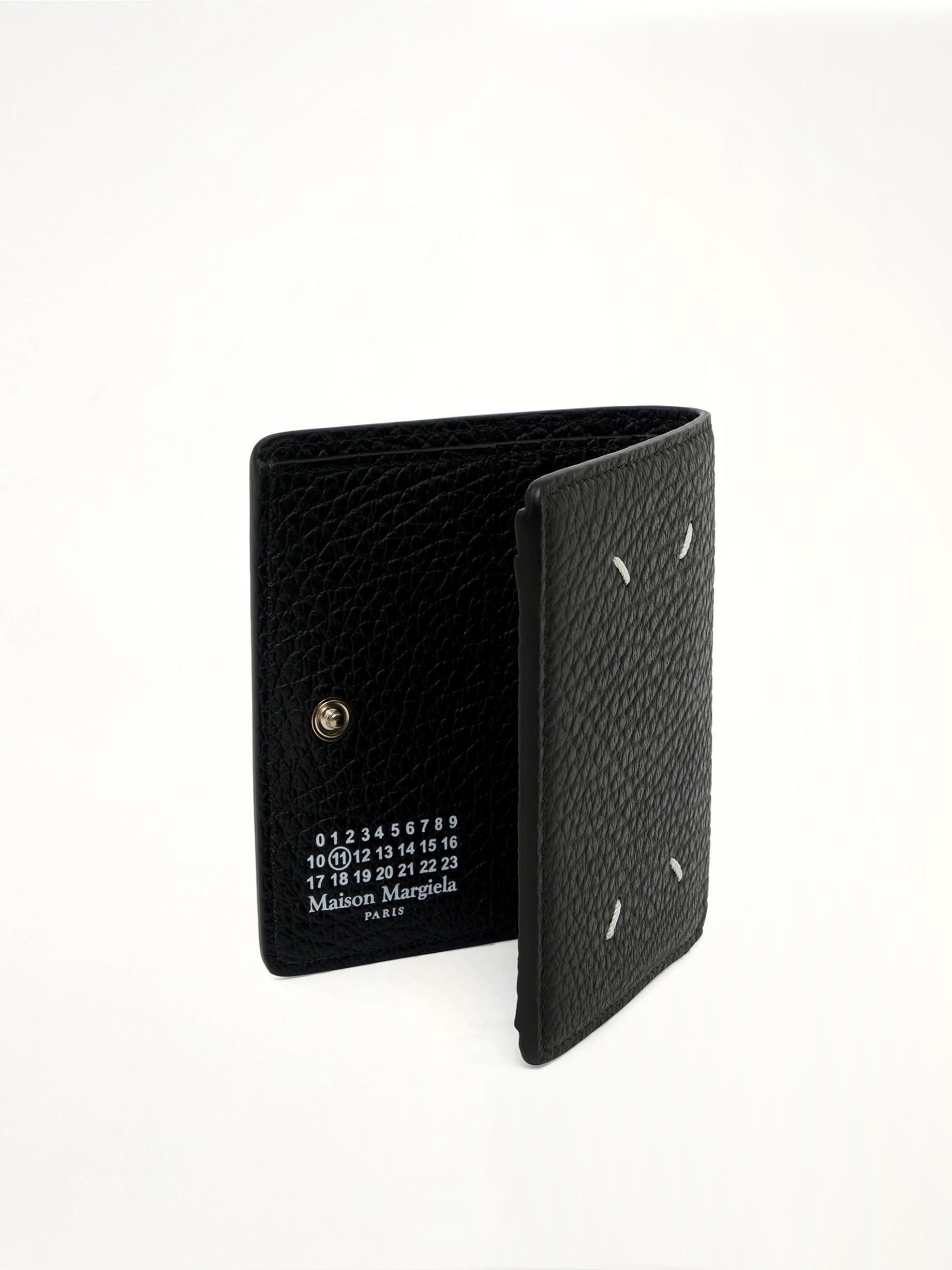 Four Stitch Logo Wallet with Coin Purse in Black