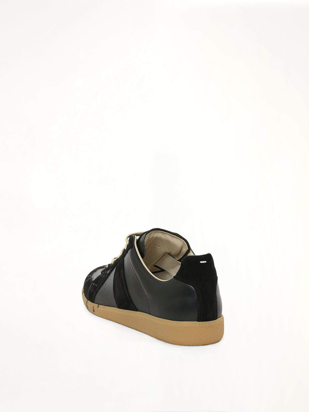 Replica Leather Sneaker in Splatter Black