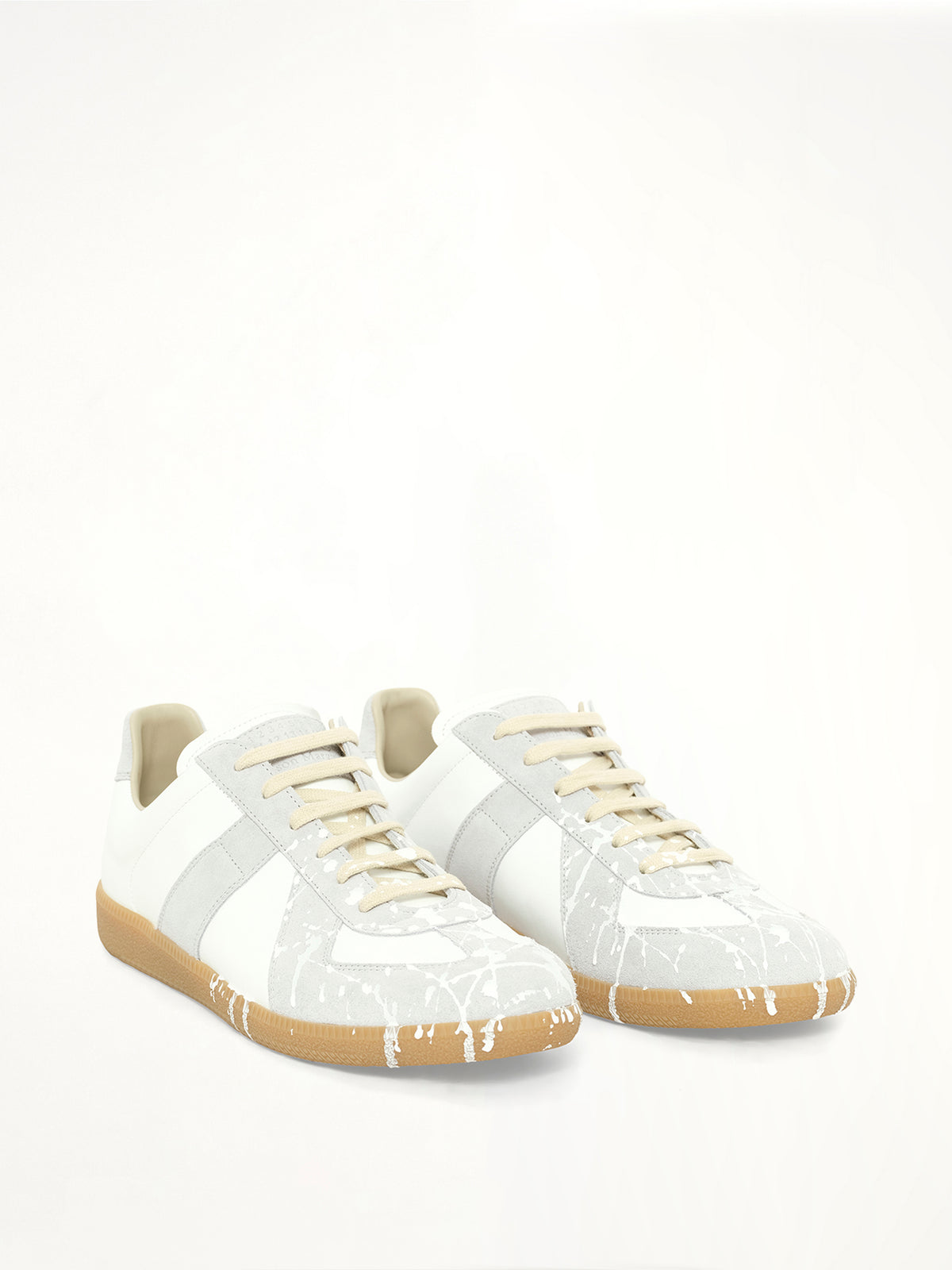 Replica Leather Sneaker in Splatter White