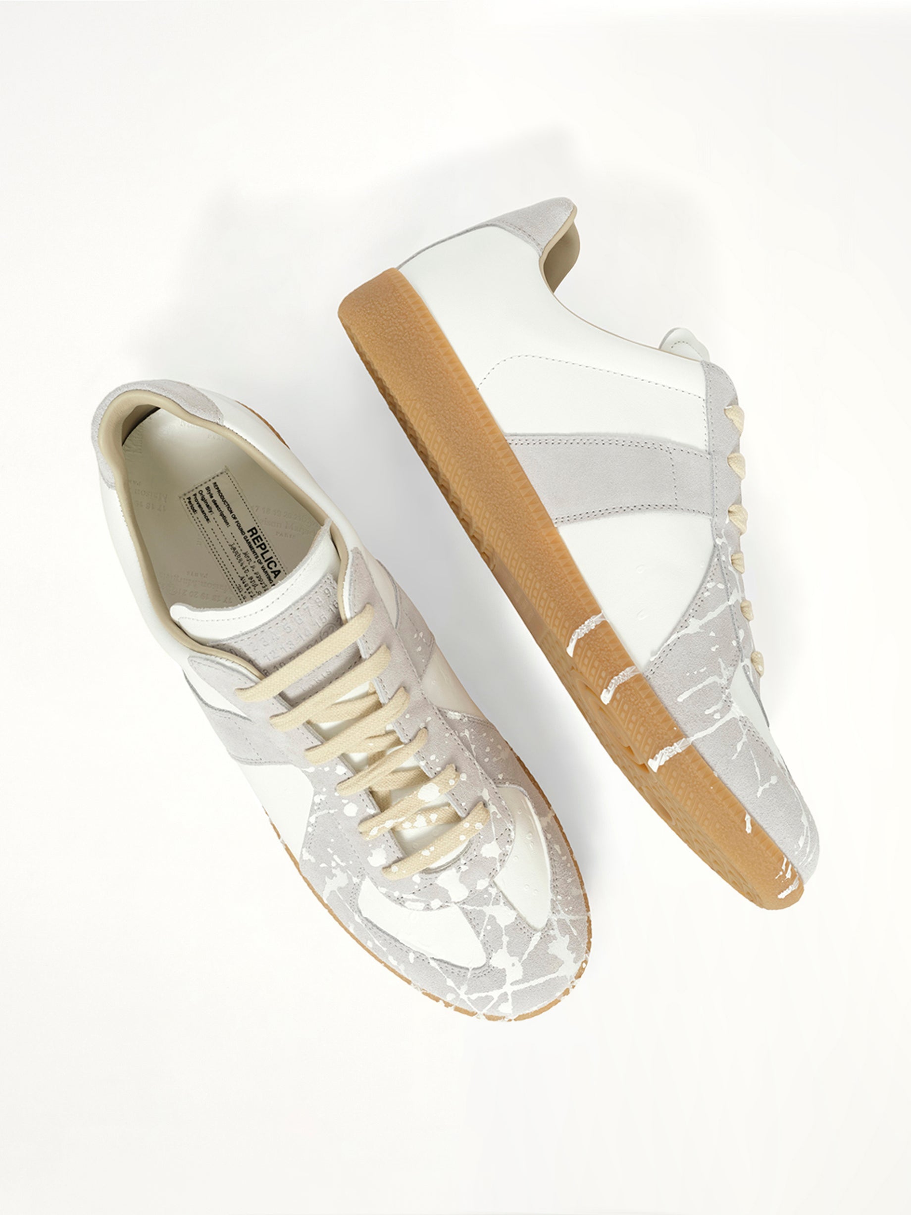 Replica Leather Sneaker in Splatter White