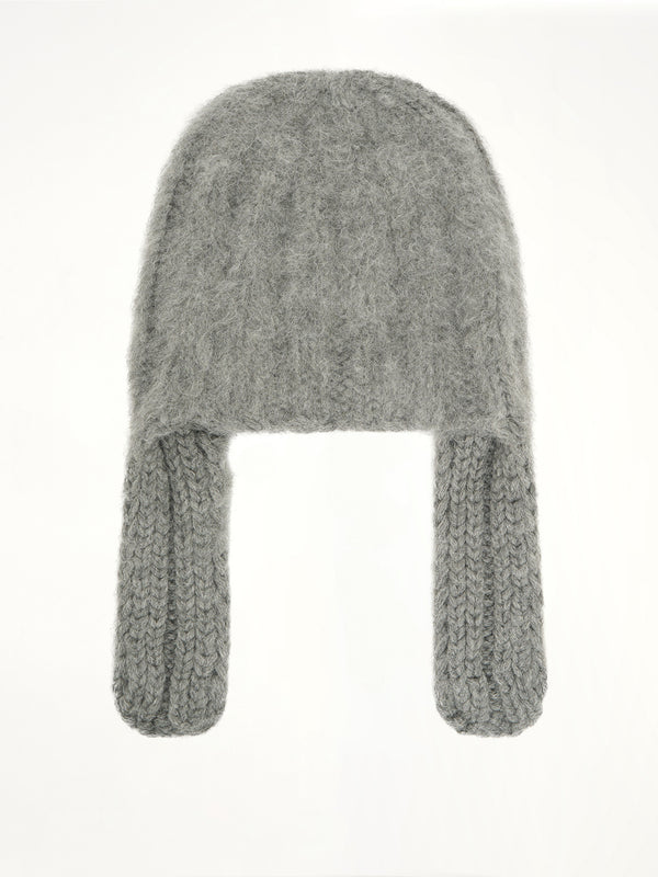 Ribbed Beanie in Medium Grey
