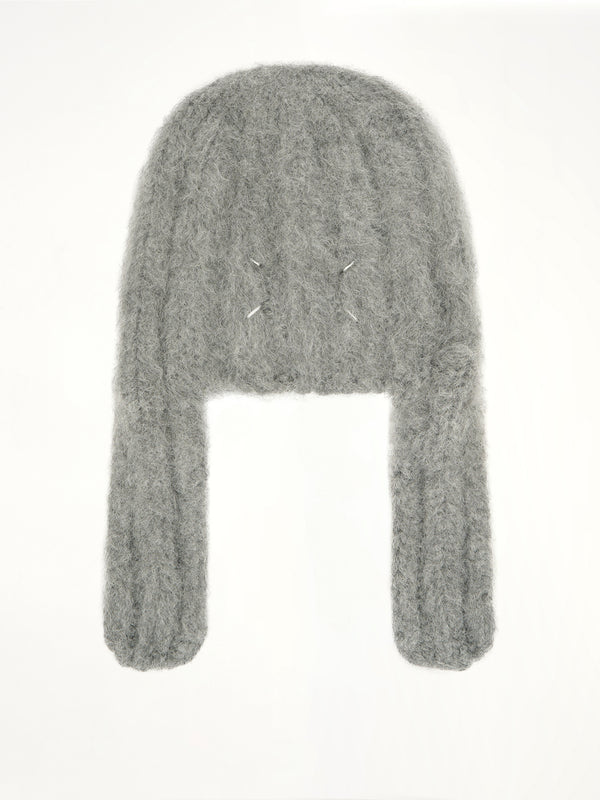 Ribbed Beanie in Medium Grey