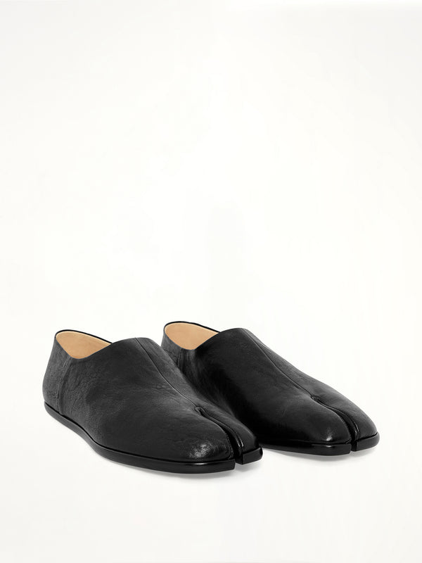 Tabi Babouche Grain Leather in Black