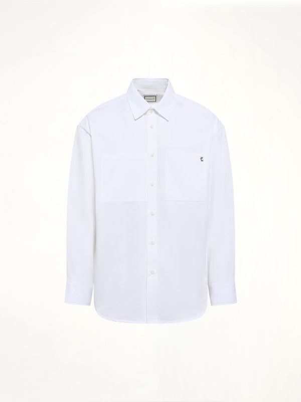 2 Pocket LS Shirt in White