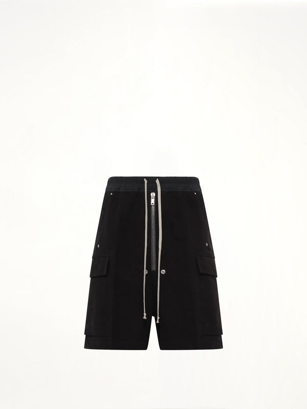 Brushed Twill Cargobela Shorts in Black