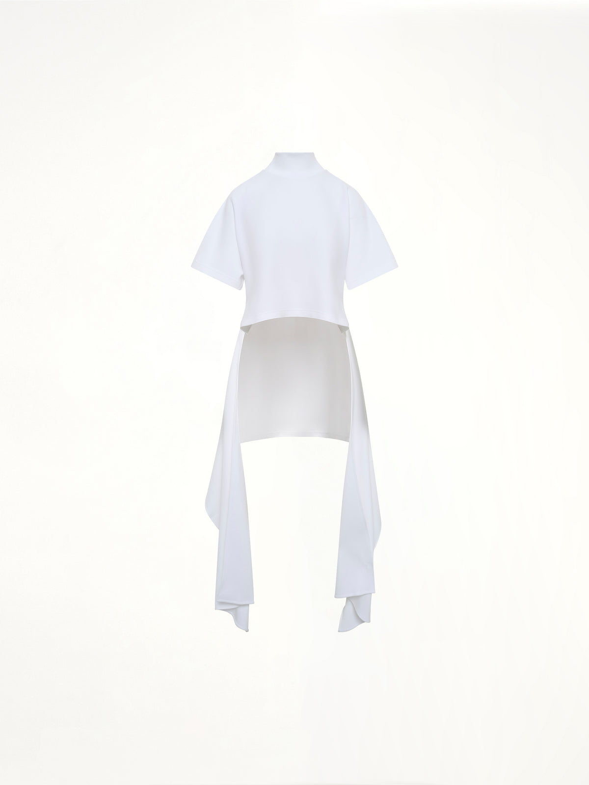 Cotton Jersey Asymmetric T-Shirt in White