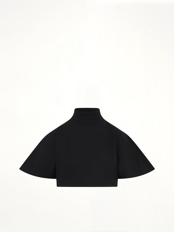 Cotton Jersey Highneck T-Shirt in Black