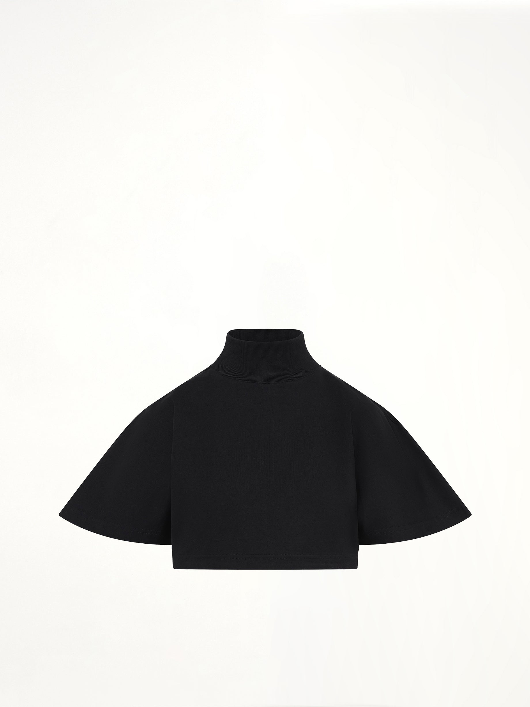 Cotton Jersey Highneck T-Shirt in Black