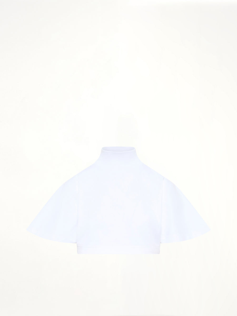 Cotton Jersey Highneck T-Shirt in White