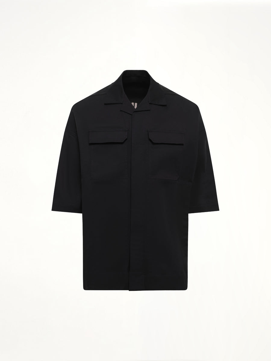 Cotton Twill Magnum Tommy Shirt in Black