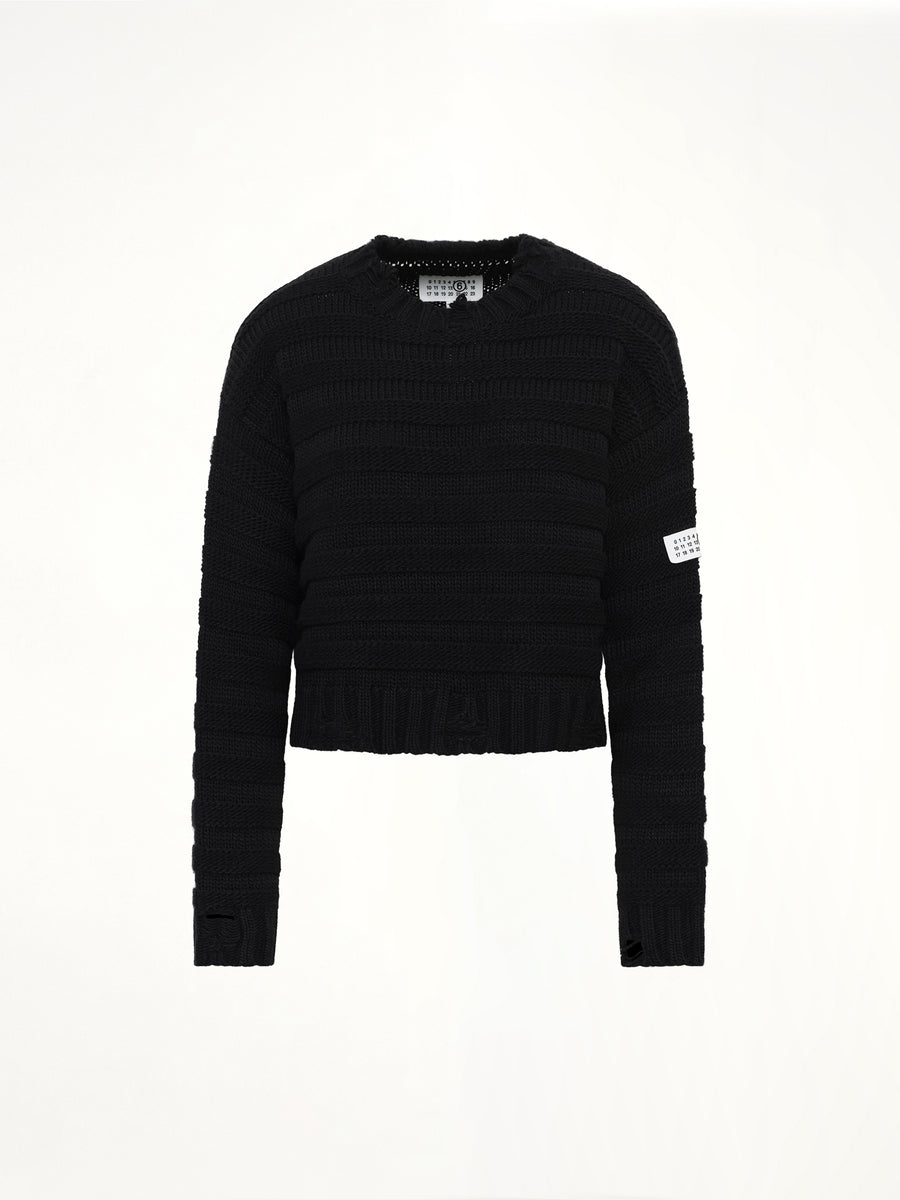 Gauge 3 Link Knit Sweater in Black
