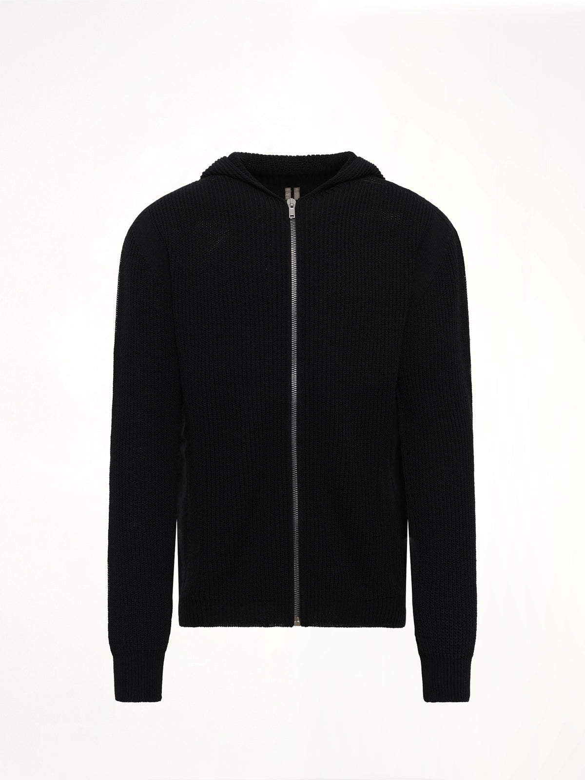 Heavy Wool Zipped Hoodie in Black