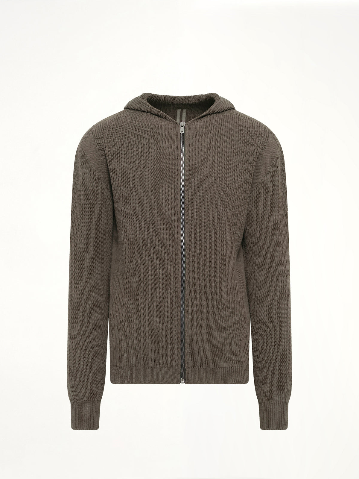 Heavy Wool Zipped Hoodie in Dark Dust