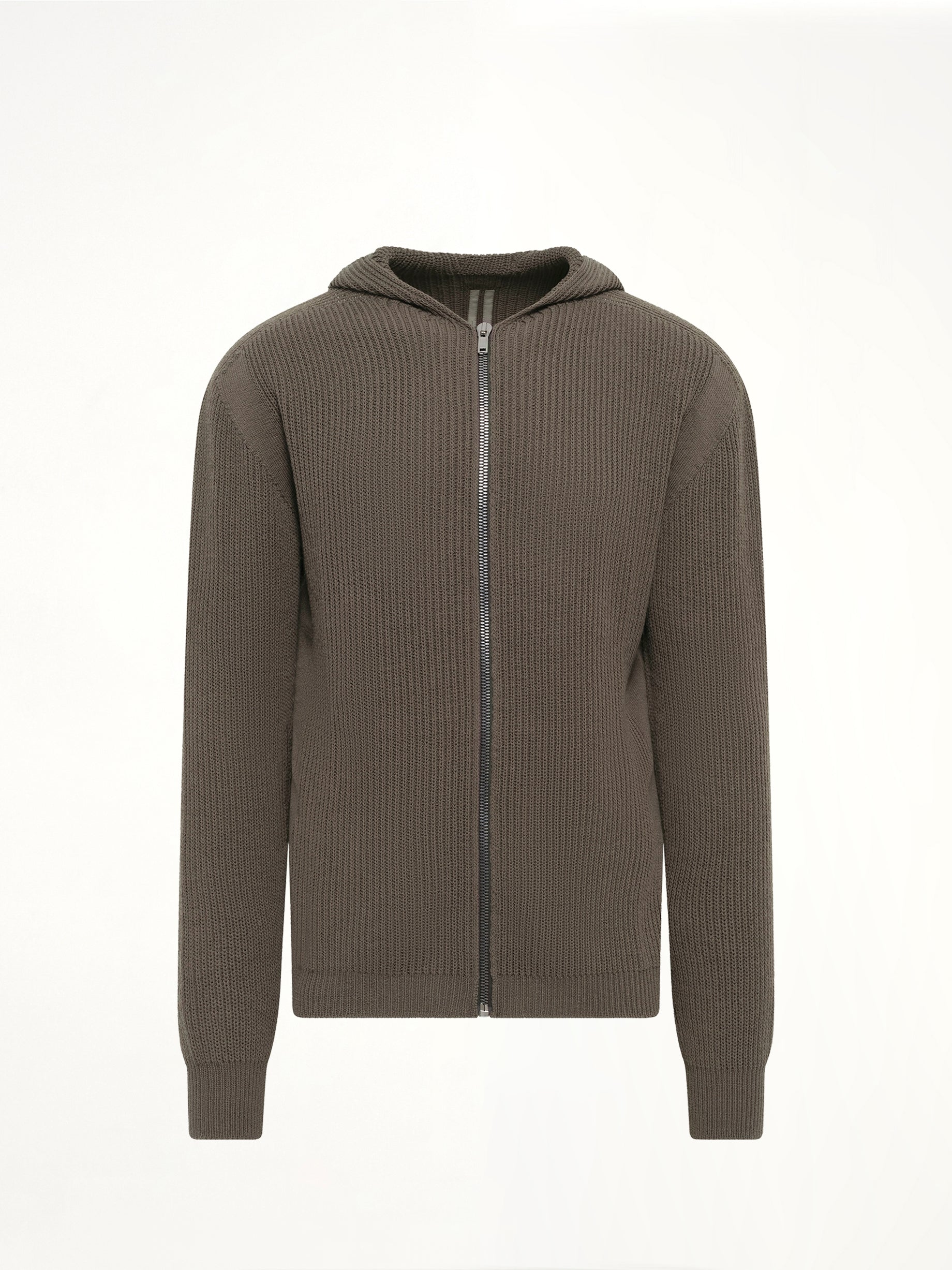 Heavy Wool Zipped Hoodie in Dark Dust