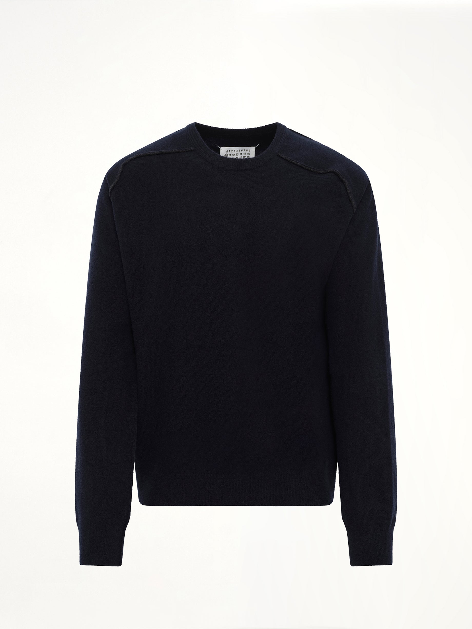 Lambswool Sweater in Navy/Dark Grey