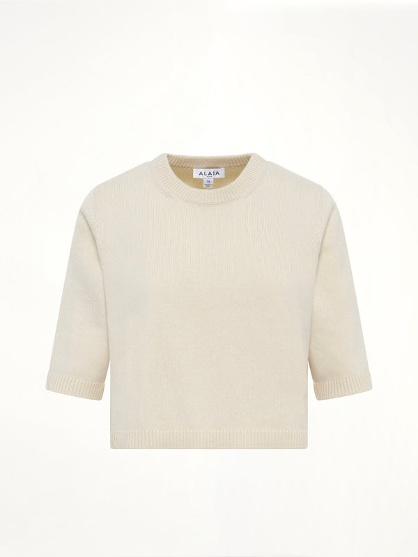 Light Cashmere Highneck Jumper in Natural White