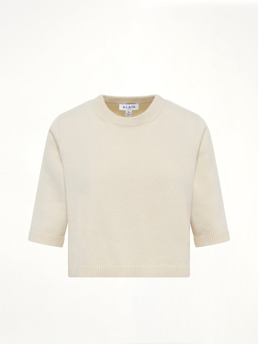 Light Cashmere Highneck Jumper in Natural White