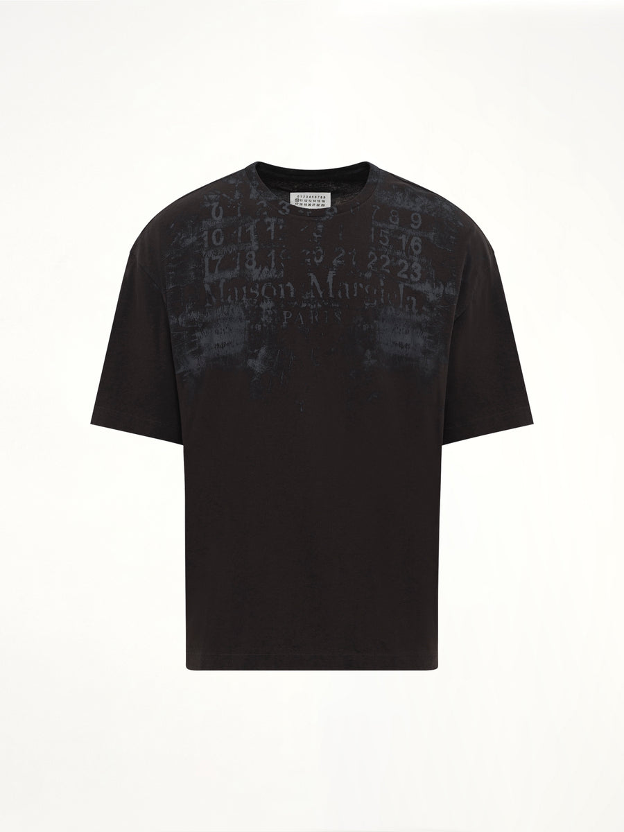 Memory of Logo Oversized T-Shirt in Washed Black