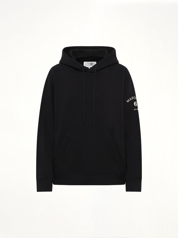 Sleeve Logo Hoodie in Black