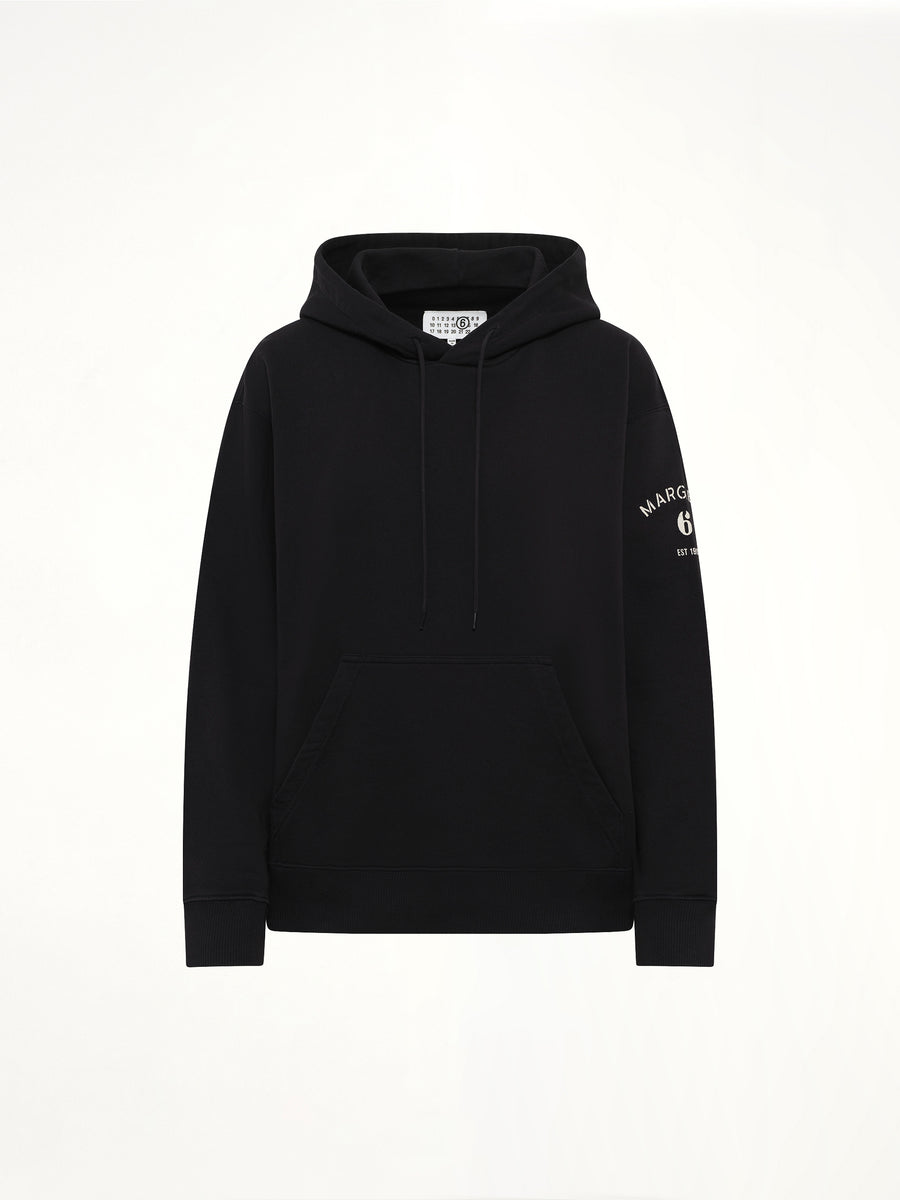 Sleeve Logo Hoodie in Black