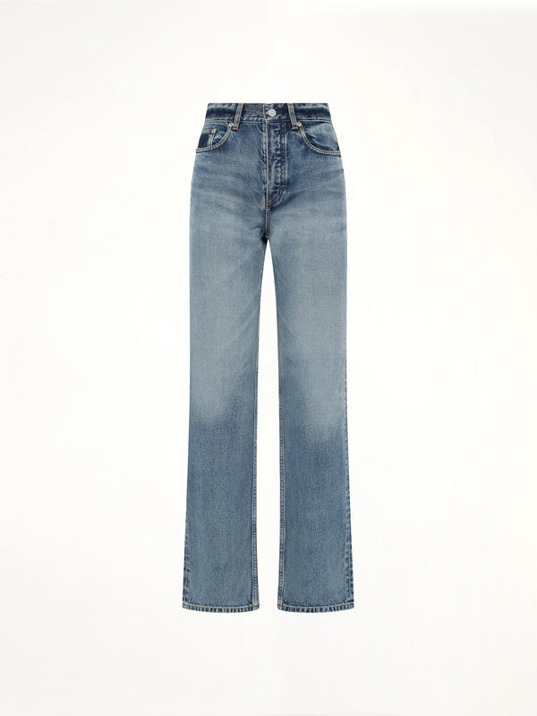 Straight Denim Pants in Dirty Wash