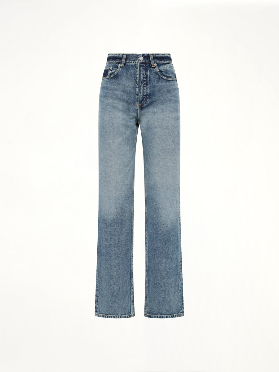Straight Denim Pants in Dirty Wash