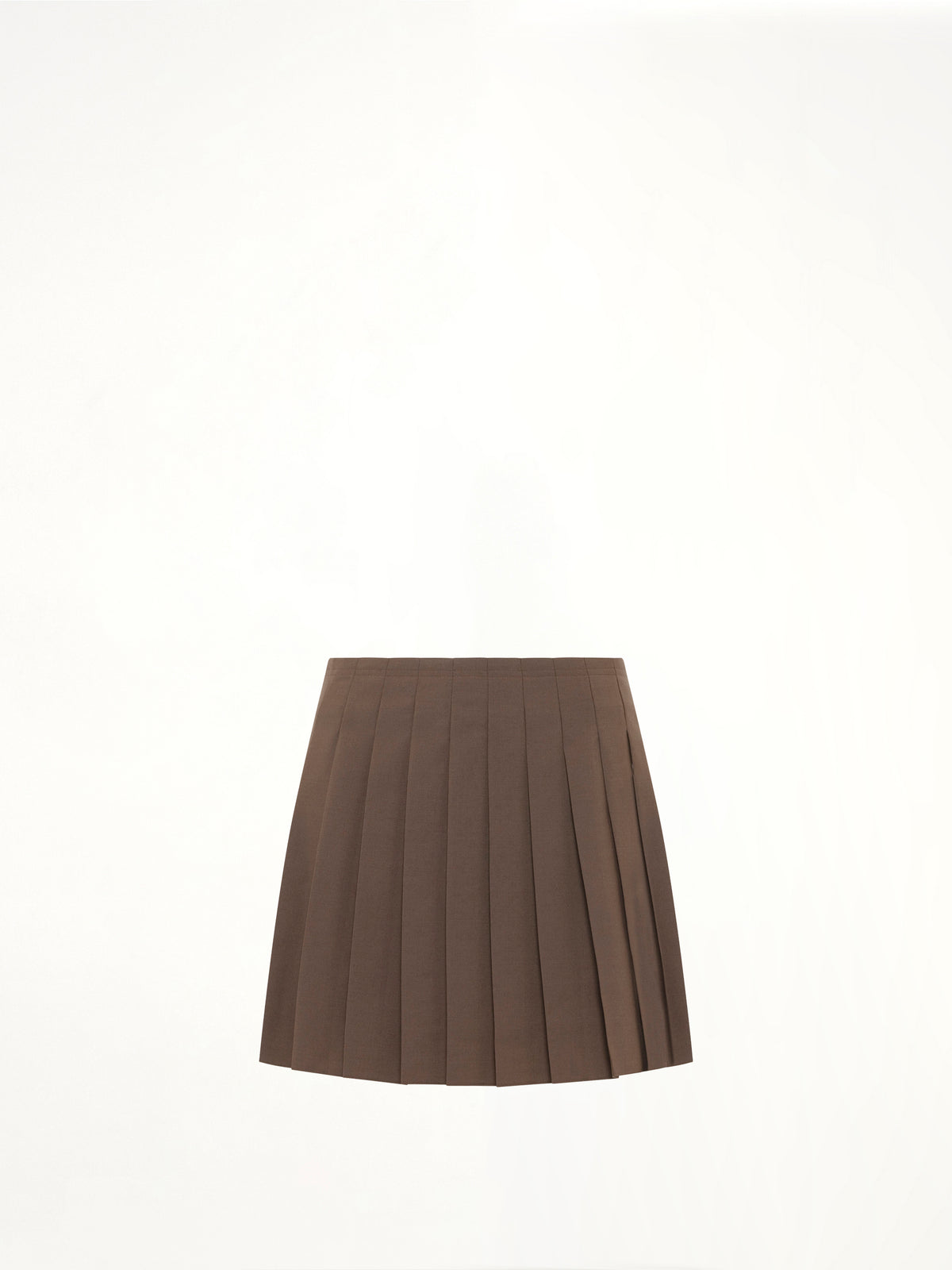 Wool Mini Skirt in Brown