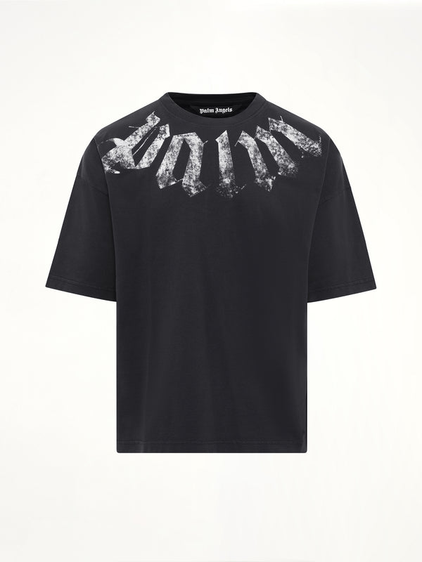 Big Neck Logo Loose T-Shirt in Black/Off White