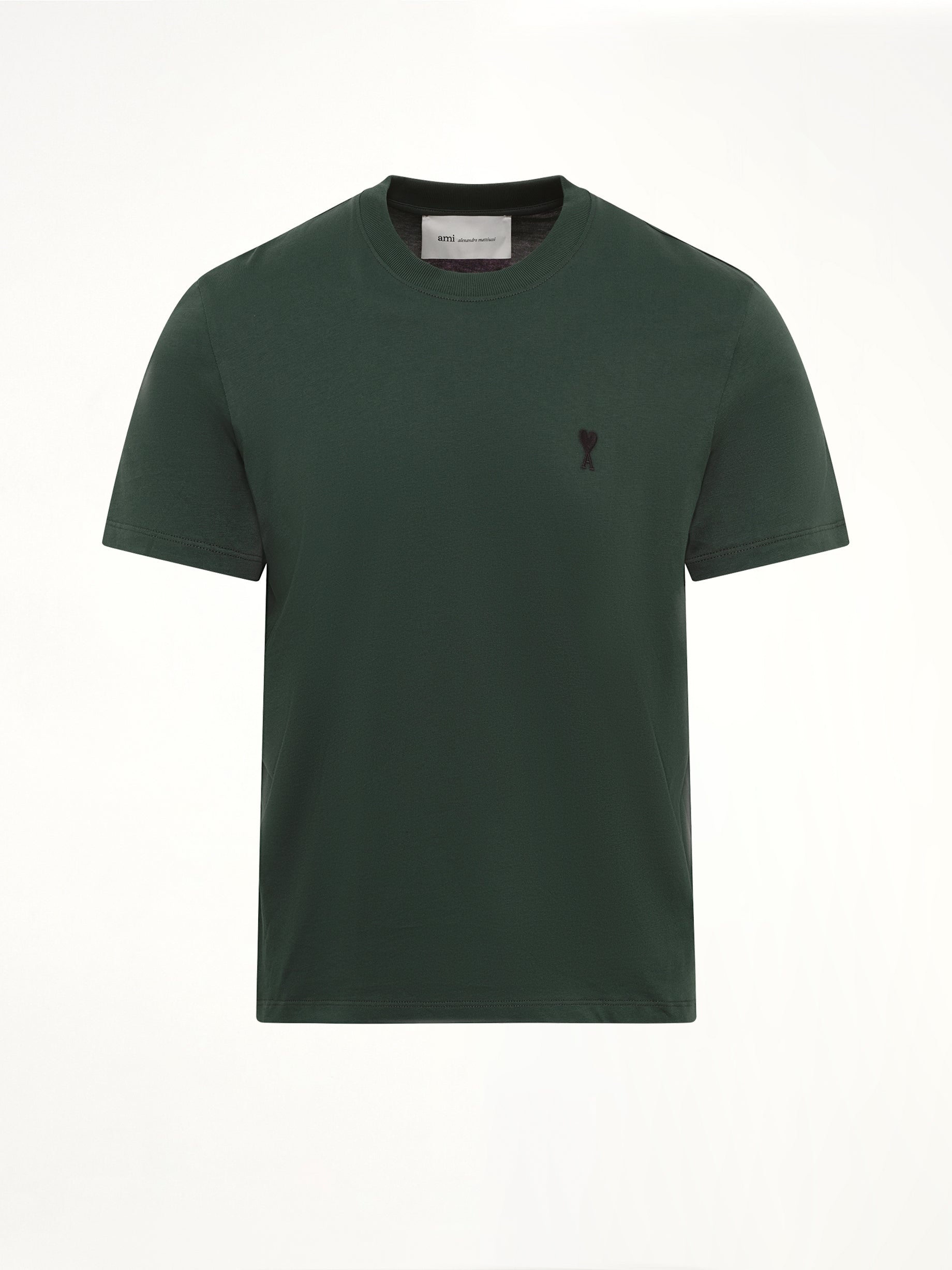 Contrasted Ami De Coeur T-Shirt in Bottle Green