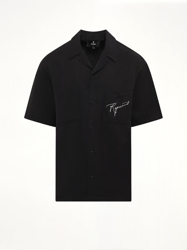 Love And Kisses Resort Shirt in Jet Black