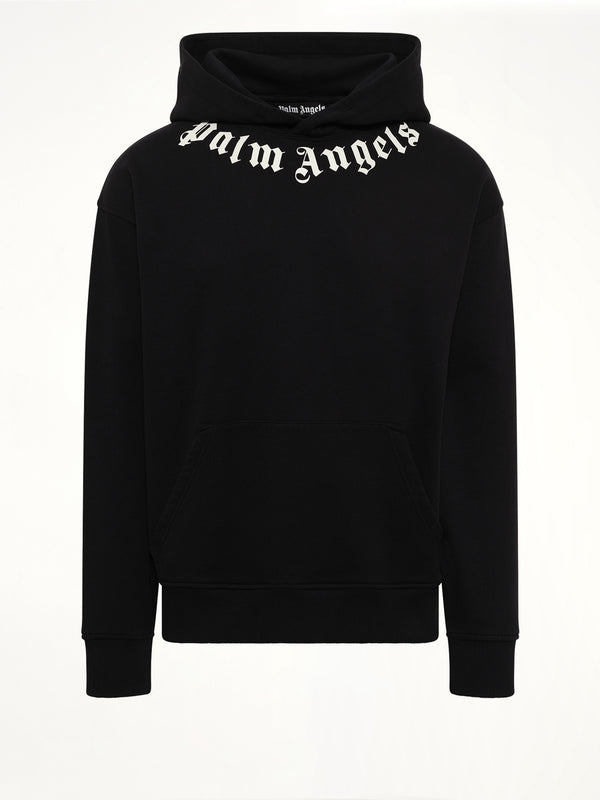 Neck Logo Regular Hoodie in Black/Off White
