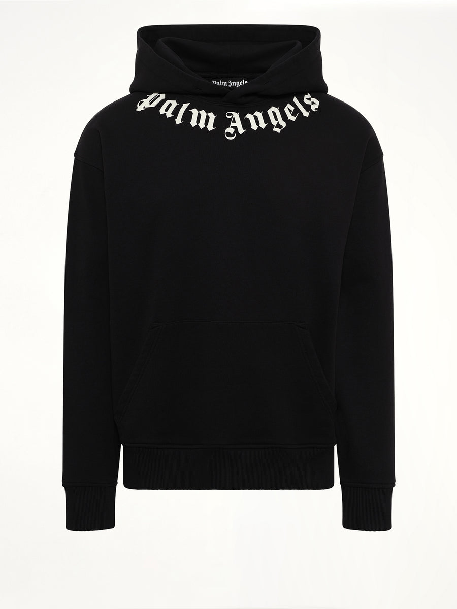 Neck Logo Regular Hoodie in Black/Off White