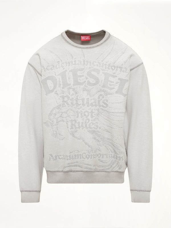 S-ARON-RAW Sweatshirt in White