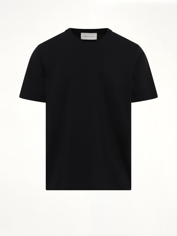 Tonal Embossed Big Ami De Coeur T-Shirt in Black
