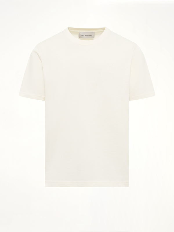 Tonal Embossed Big Ami De Coeur T-Shirt in White